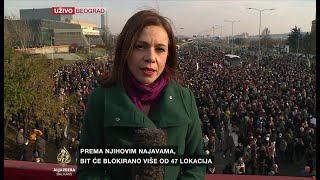 Hiljade građana blokirale autoput u Beogradu [upl. by Anaiv879]