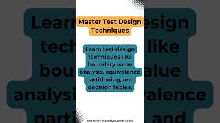 Master Test Design Techniques softwaretesting testing [upl. by Aitetel]