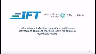 Level I CFA Onetailed Twotailed Tests Demystified [upl. by Lashar]