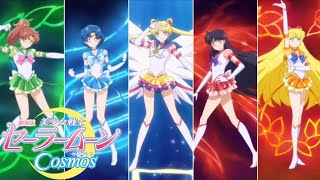 1080p Inner Sailor Guardians Group Transformation Pretty Guardian Sailor Moon Cosmos [upl. by Aniakudo]