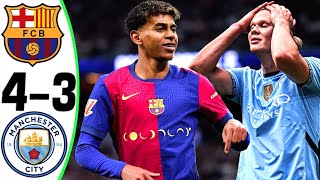 Barcelona vs Manchester City 43  All Goals and Highlights  2024 🔥 HAALAND [upl. by Laeahcim]