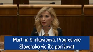 Martina Šimkovičová Progresívne Slovensko vie iba ponižovať [upl. by Monah539]