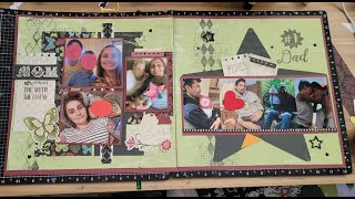 May Mothers Day June Fathers Day calendar page how to make single pages work together in album [upl. by Avahc207]