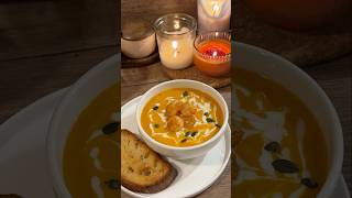 Let’s make butternut squash soup with shrimp ☺️🦐 soup souprecipe recipe [upl. by Oneida]