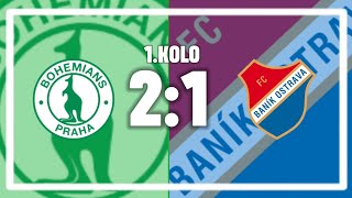 Bohemians Praha 1905  FC Baník Ostrava  1Kolo  Chance Liga  207  1700 [upl. by Akoek]