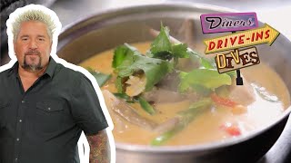 Guy Cant Stop Eating Authentic Southern Thai in CA  Diners DriveIns and Dives  Food Network [upl. by Yer]