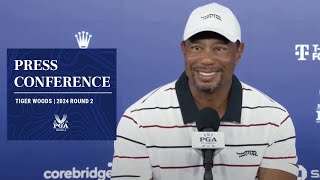 Tiger Woods Press Conference  2024 PGA Championship Round 2 [upl. by Onin]