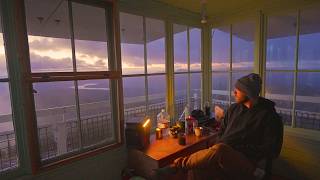 Enduring a Severe Thunderstorm in a Montana Fire Lookout [upl. by Sauls70]