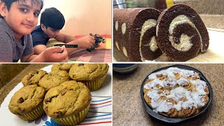 Sweet treat for boys  Swiss Roll Cake • Wholewheat Muffin • Cinnamon Roll [upl. by Kamat621]