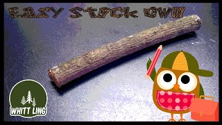 TIMELAPSE SIMPLE OWL CARVING FROM A PINE STICK [upl. by Oramlub]