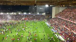 Nottingham Forest pitch invasion after dramatic penalty shootout win over Sheffield United [upl. by Cammie]