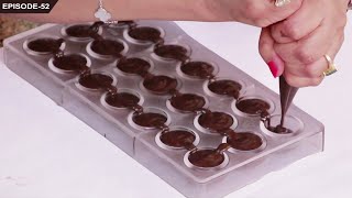 How to make centre filled Blueberry amp Truffle flavour chocolates using plastic amp polycarbonate mould [upl. by Yhtak]