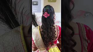 Beautiful Wedding Guest Hairstyle 😍🦚 Part1 😍  Subscribe for part2👇 shorts weddinghairstyles [upl. by Acebber185]