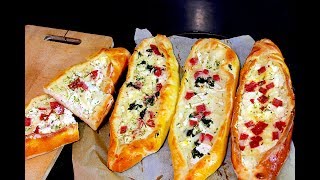 PIDE PIZZA TURQUE AUX FROMAGES  RECETTE FACILLE [upl. by Asseniv]