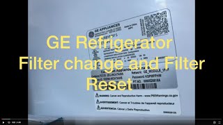 GE Refrigerator  Filter Change  Filter Reset on Fridge Dashboard  XWFE Water Filter [upl. by Nonnah]