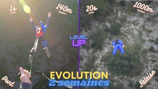 Mon évolution en 2 semaine de BASE    My 2 weeks of progress in BASE jumping [upl. by Tartaglia471]