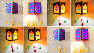 2Diwali lantern making at home  Diwali kandil making idea  Diwali decoration Lantern Tutorial DIY [upl. by Brendis]