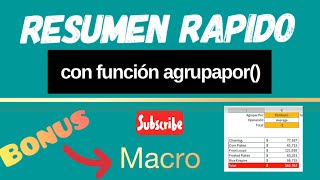 💡BYE TABLAS DINAMICAS HOLA FUNCIÓN AGRUPARPOR ⭐️Bonus Macro para Automatizar 😉 [upl. by Dnanidref]