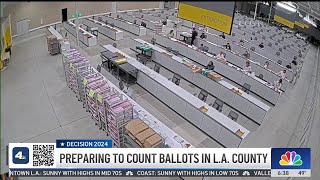 Preparing to count ballots in LA County [upl. by Ogir]