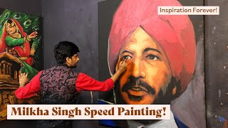 Milkha Singh Speed Painting [upl. by Kordula354]