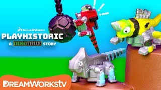 Dinotrux Revvit amp Ace Rescue Waldo  Dinotrux Presents PLAYHISTORIC [upl. by Pearline]