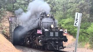 Union Pacific 4014 Big Boy Steam Locomotive tunnel exit near Clipper Gap California July 14 2024 [upl. by Melac253]