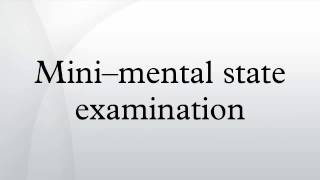 Mini–mental state examination [upl. by Sivie]