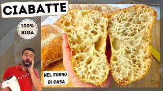 CIABATTA 100 BIGA  IL PANE DAI MILLE BUCHI  COTTO NEL FORNO DI CASA [upl. by Eellek]