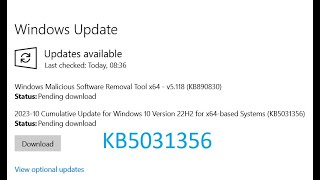 Cumulative Update for Windows 10 Version 22H2 for x64 based Systems KB5031356 [upl. by Eleazar]