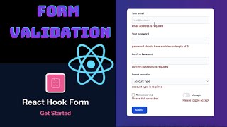 Form validation using reacthookform and Yup [upl. by Llatsyrc]