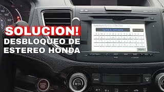 COMO DESBLOQUEAR ESTEREO HONDA CRV ACCORD CIVIC PILOT FIT [upl. by Cristiona299]