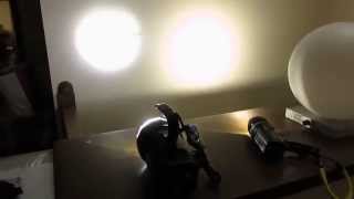 RGBlue system 02  Searchlight adapter VS Darkbuster 24W spot diving light [upl. by Anayd56]