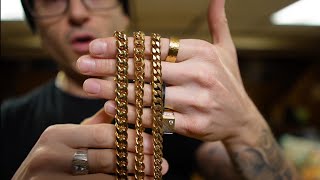 8 9 amp 10 millimeter Miami Cuban Link comparison  Gold Jewelry Sizing [upl. by Albertson]