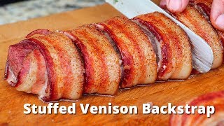 Stuffed Venison Backstrap  Grilled Venison Deer Recipe on Traeger Grills [upl. by Adiaj554]