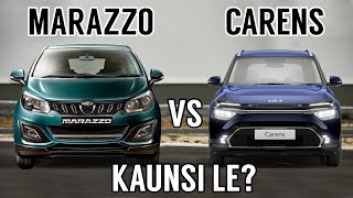 Kia Carens Vs Mahindra Marazzo  Detailed Comparison  Marazzo vs Carens [upl. by Daveen]