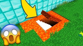 ENCONTRAMOS UNA PUERTA SECRETA EN LA LAVA 🌋😱 BUNKER CASA ESCONDIDA EN MINECRAFT [upl. by Mahsih]