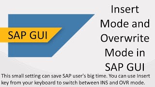 Insert mode and Over write mode in SAP GUI [upl. by Nikolaus]