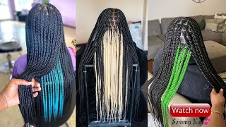 Simple Easy Peekaboo knotless braids color inspo Simple summer 2022 hairstyles [upl. by Gniw]