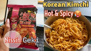 Nissin Geki Hot amp Spicy Korean Kimchi Flavour Noodles  Instant Korean Noodles ramen foodreview [upl. by Sawtelle824]