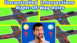 Right Of Way Rules EXPLAINED at Uncontrolled Intersections [upl. by Slocum]