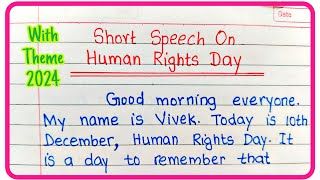 Short Speech on Human Rights Day 2024  Human Rights Day Speech in English 10th December Speech [upl. by Claiborne]