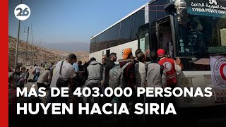 LÍBANO  Más de 403000 sirios y libaneses cruzaron la frontera hacia Siria [upl. by Doralyn]