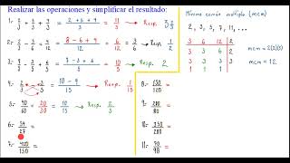 Sumas de Fracciones y Fracciones Equivalentes [upl. by Hayn300]