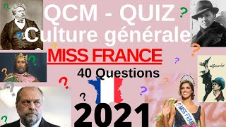 QCM  Quiz Culture Générale  Miss France 2021 le quiz sur lequel les candidates ont planché [upl. by Cliff]