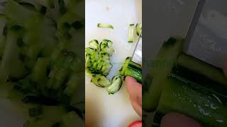 CUCUMBER SLICE amp CUT INTO SHORT STRIPS cuttingskills vegetables fyp  Novo Vizcayano Channel [upl. by Fadil]