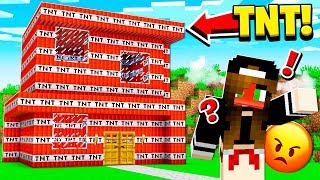 Turning HER WORLD Into TNT PRANK in Minecraft [upl. by Atnim]