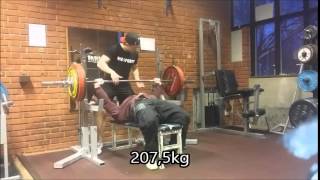 2075 kg Bänkpress med stopp [upl. by Llirpa]