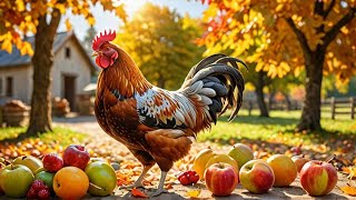 🍎 Fall Feast Chickens Get Their Fruit Fix on a Breezy Day 🐓🍂 [upl. by Muller]