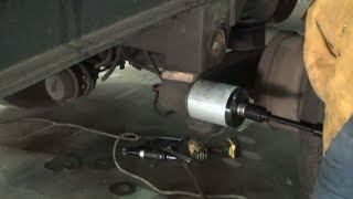 Hendrickson suspension bushing replacement on semi trailer [upl. by Oren]