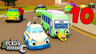 10 Trucks On The Road  Gecko 2D  Learning Videos for Kids [upl. by Eissahc]